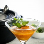 carrot soup in glass