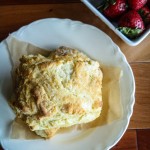 biscuits with strawberries overhead