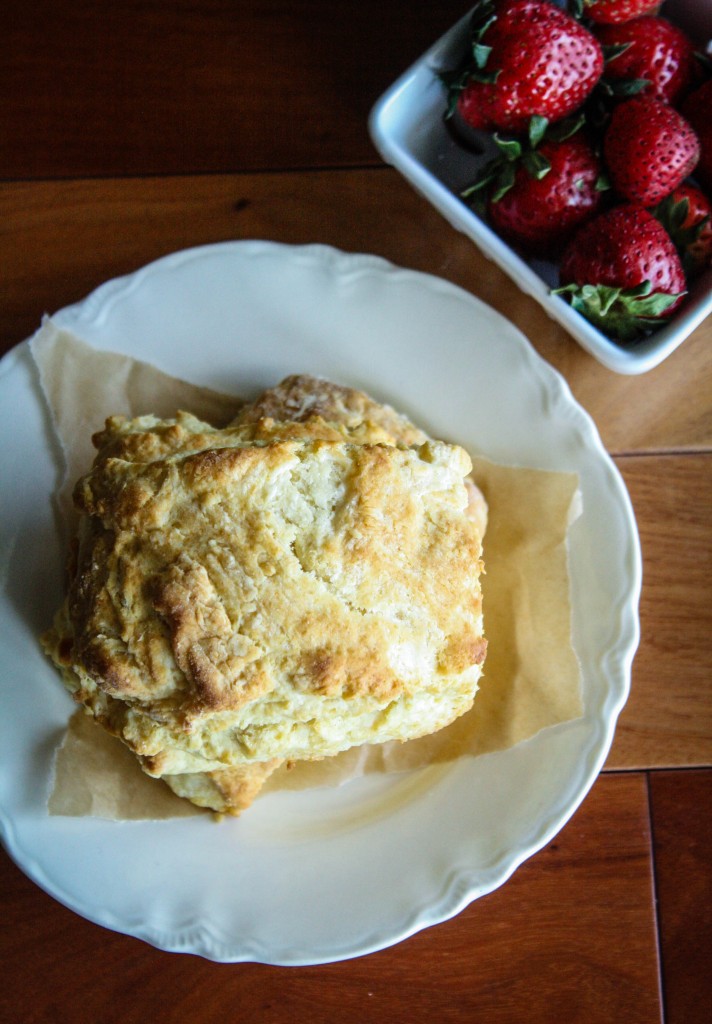 biscuits with strawberries overhead