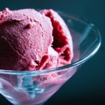 blackberry ice cream in glass
