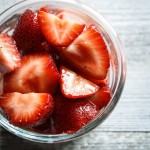 glazed straw in glass above EO