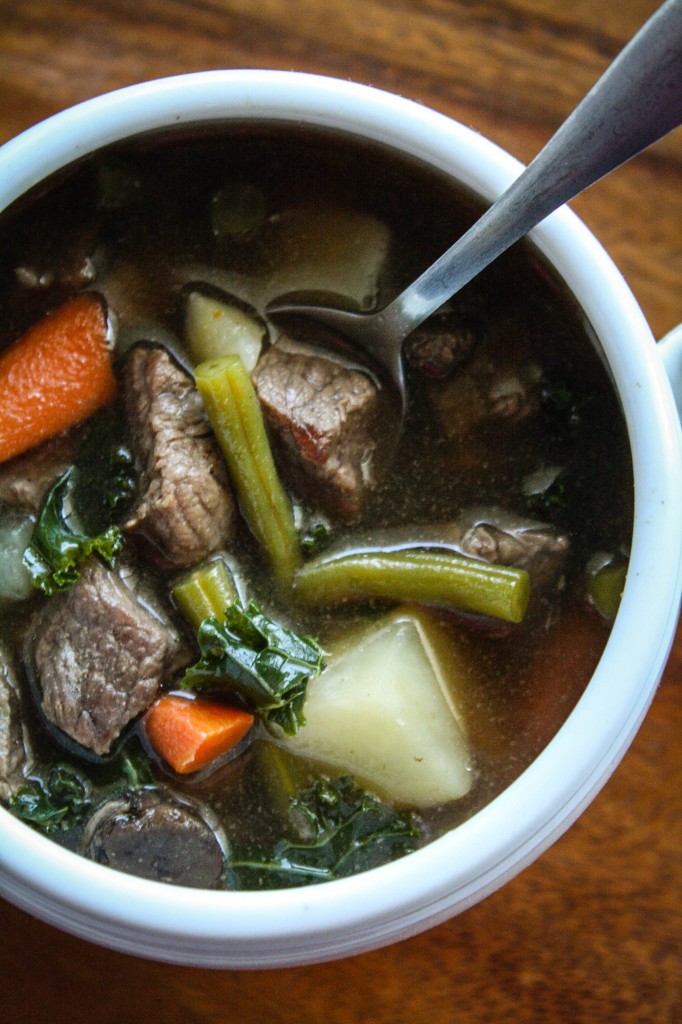 Beef Vegetable Soup with Kale