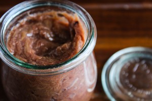 rhubarb jam side close