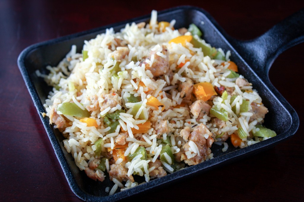 chick sausage dirty rice light_