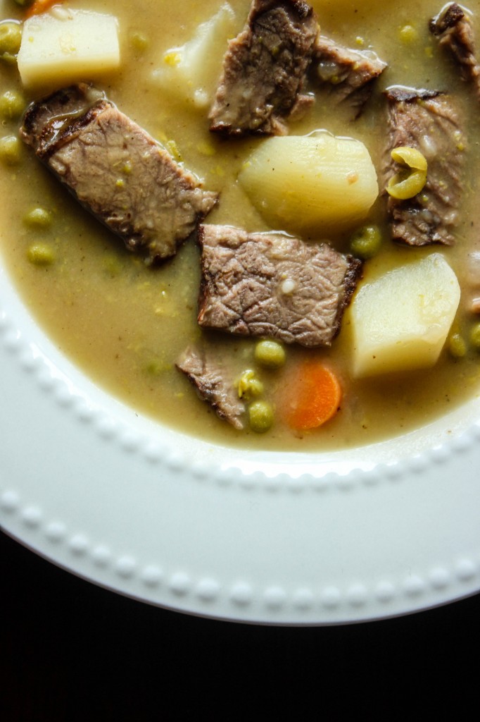 OS brisket and potato stew close