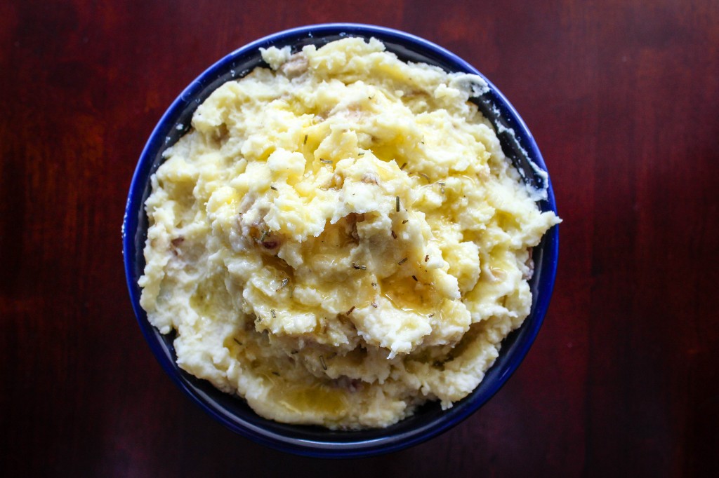 mashed potatoes above