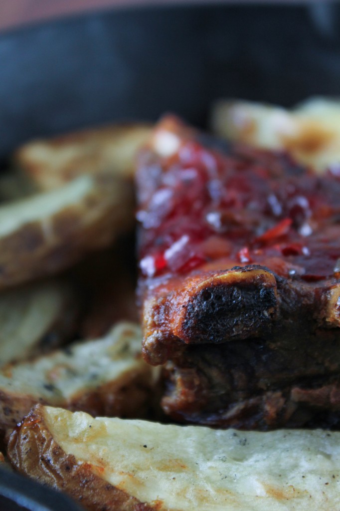 ribs with gringa sauce towards front