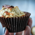oatmeal pecan muffins held