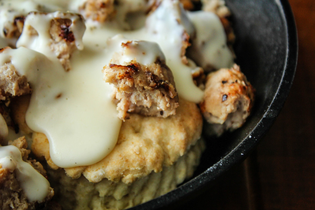 OS turkey and biscuits close up