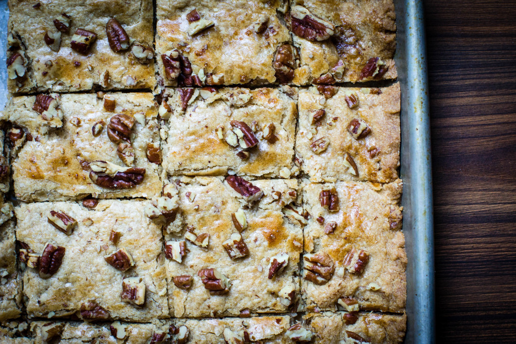pecans for pecan spice bars in pan done above dark no plate
