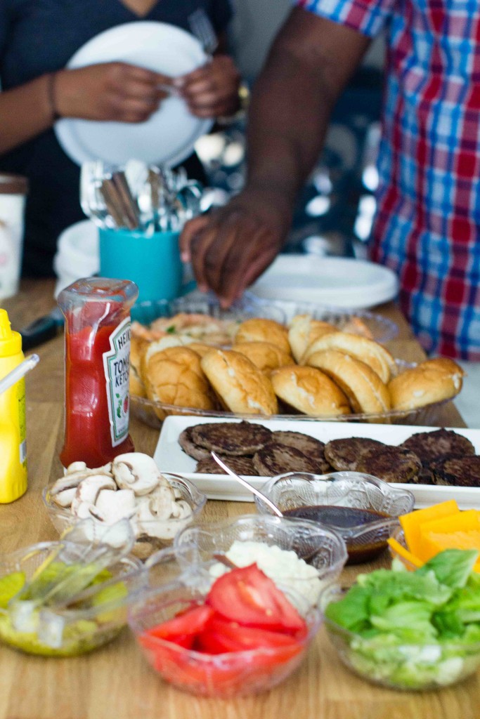 slider bar toppings with hands