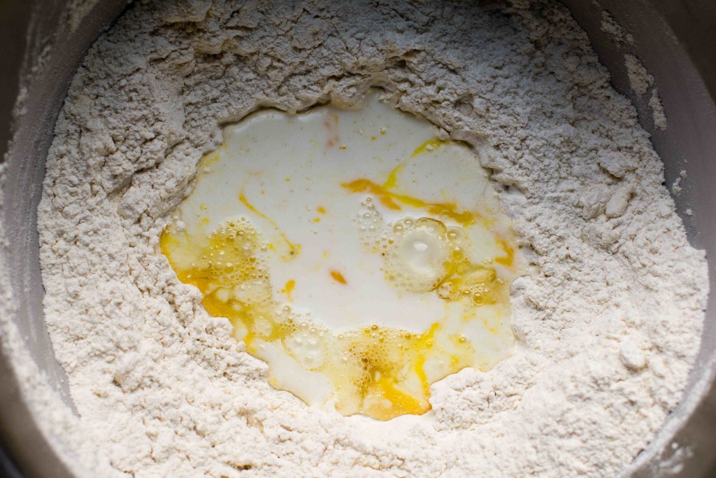 Brioche dough with well -- bakesinslippers.com