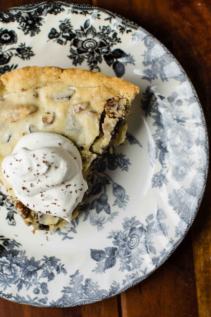 Kentucky Derby Pie (whipped cream top) || bakesinslippers.com